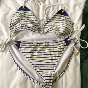 Sperry brand striped bikini set
